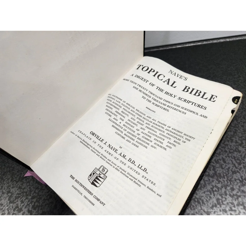 Naves Topical Bible Digest of Holy Scriptures 1962 Southwestern Company Black